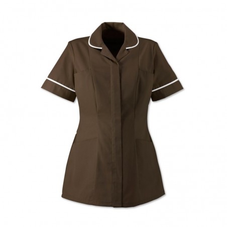 Women’s Healthcare Tunic (Brown With White Trim) - HP298