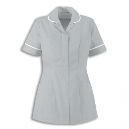 Women’s Healthcare Tunic (Pale Grey With White Trim) - HP298