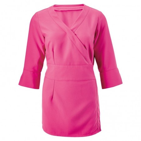 Women's 3/4 Sleeve Wrap Tunic (Hot Pink) - NF83