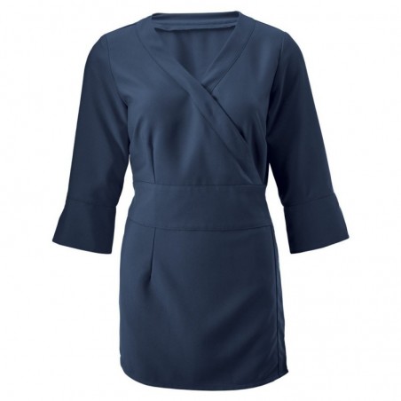 Women's 3/4 Sleeve Wrap Tunic (Sailor Navy) - NF83 Women's 3/4 Sleeve Wrap Tunic (Sailor Navy) - NF83