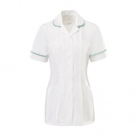 Women’s Tunic (White With Aqua Trim) - HP369W Women’s Tunic (White With Aqua Trim) - HP369W