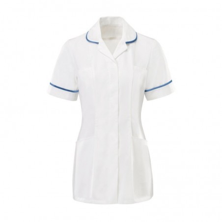 Women’s Tunic (White With Hospital Blue Trim) - HP369W Women’s Tunic (White With Hospital Blue Trim) - HP369W