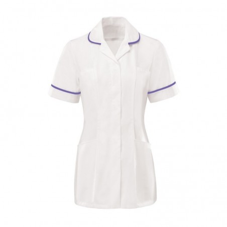 Women’s Tunic (White With Purple Trim) - HP369W Women’s Tunic (White With Purple Trim) - HP369W