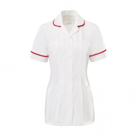 Women’s Tunic (White With Red Trim) - HP369W Women’s Tunic (White With Red Trim) - HP369W