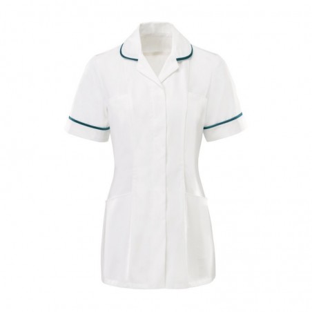 Women’s Tunic (White With Turquoise Trim) - HP369W Women’s Tunic (White With Turquoise Trim) - HP369W