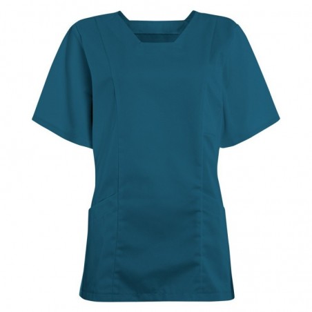 Women's Smart Scrub Tunic (Caribbean Blue) - FT503 Women's Smart Scrub Tunic (Caribbean Blue) - FT503
