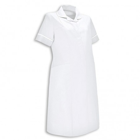 Maternity Dress (White With White Trim) - NF53 Maternity Dress (White With White Trim) - NF53