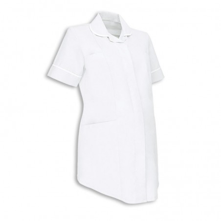 Maternity Tunic (White With White Trim) - NF52