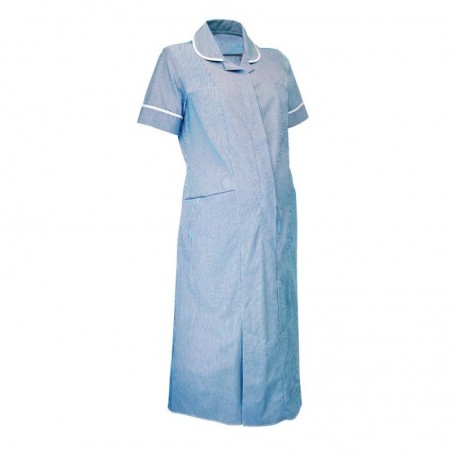 Maternity Stripe Dress (Blue With White Trim) - NF56 Maternity Stripe Dress (Blue With White Trim) - NF56