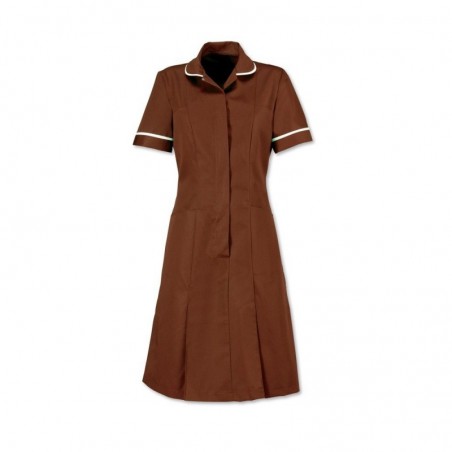 Zip Front Dress (Brown) - HP297