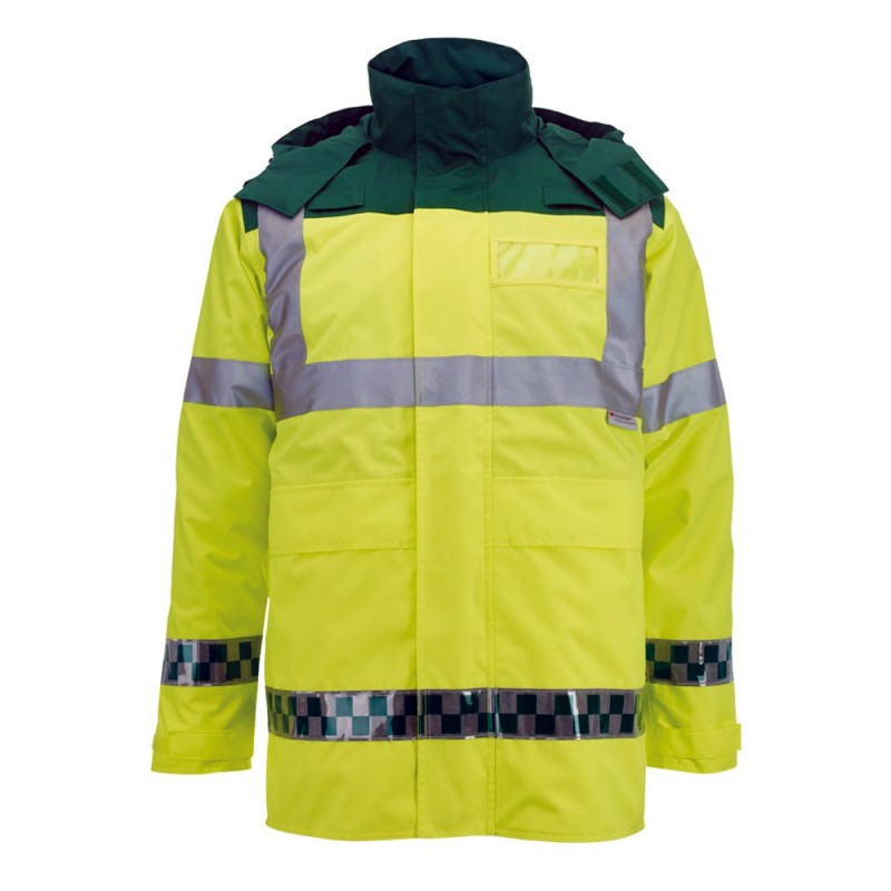 Hi-Vis professional uniform jackets for professional ambulance and paramedic crews. Our ambulance jackets are offered in different combinations that can be purchased either in part separately or as a complete 3 in 1 depending on your specific requirements. We only supply high-quality workwear and our ambulance/paramedic professional line of clothing meets this standard.
