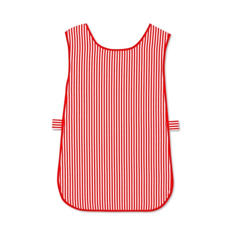 Stripe candy design tabard with contrasting piping. A vibrant work tabard offering visibility and a protective outer layer. The adjustable side-stud fastening makes this tabard practical as well as convenient. Available in 2 colour combinations and various sizes.