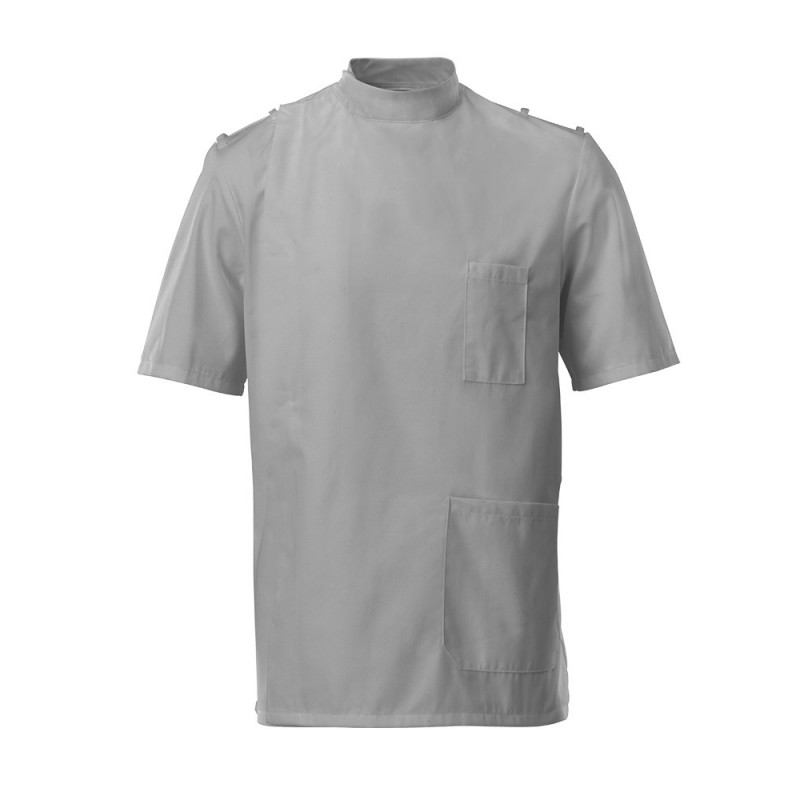 Stylish and practical men's mandarin collar epaulette tunic uniform made for professionals. This tunic is compatible with D101 or HL817 epaulettes to indicate department or grade featuring a half belt back for a professional look with one chest and one hip pocket. Available in a range of colours and sizes.