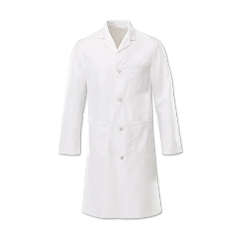 Men’s coat commonly worn by doctors and medical professionals.
A professionals coat with full button front and back vent for ease of movement supporting three pockets and Easycare laundering. Available in White with various sizing options.
