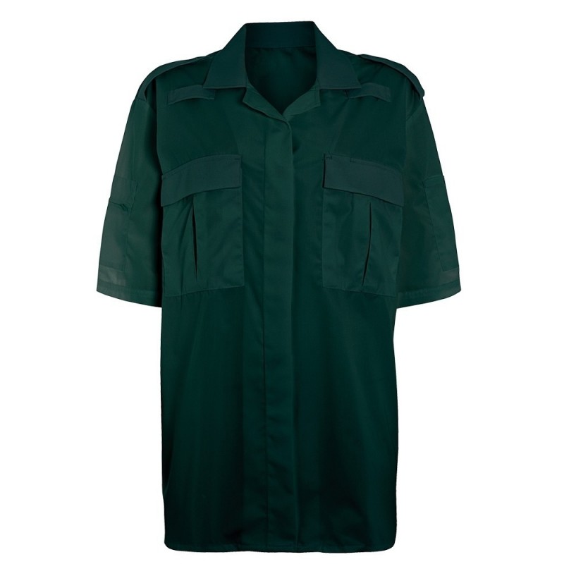 Women's Ambulance Shirt NF101 Women’s professional ambulance style shirt for emergency first responders. A stylish, comfortable shirt designed to cope with unpredictable conditions in the field. Made with durable and practical polyester/cotton fabric ensuring comfort. This shirt also supports self-coloured epaulettes and two sleeve pockets with two chest pockets. This professional garment also incorporates male/female directional fastening. Available in a choice of colours and sizes.